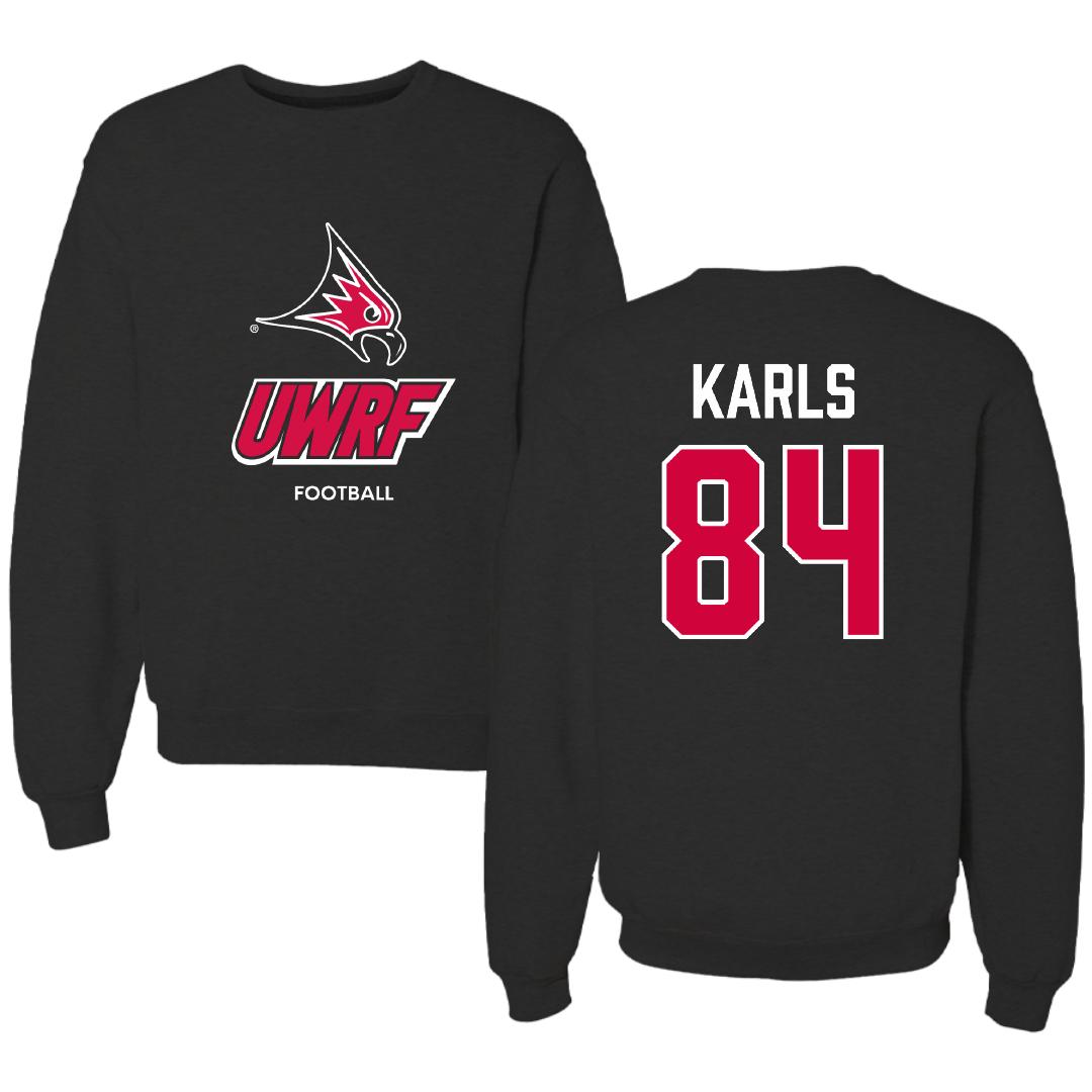 University of Wisconsin-River Falls Football Black Crewneck - #84 Andrew Karls