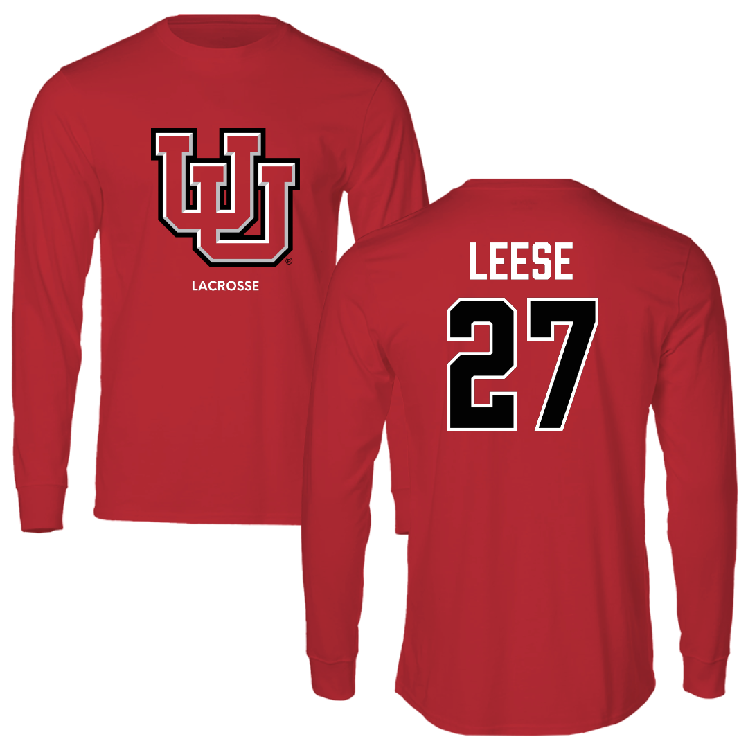 University of Utah Lacrosse (M) Red Block Performance Long Sleeve - #27 Will Leese