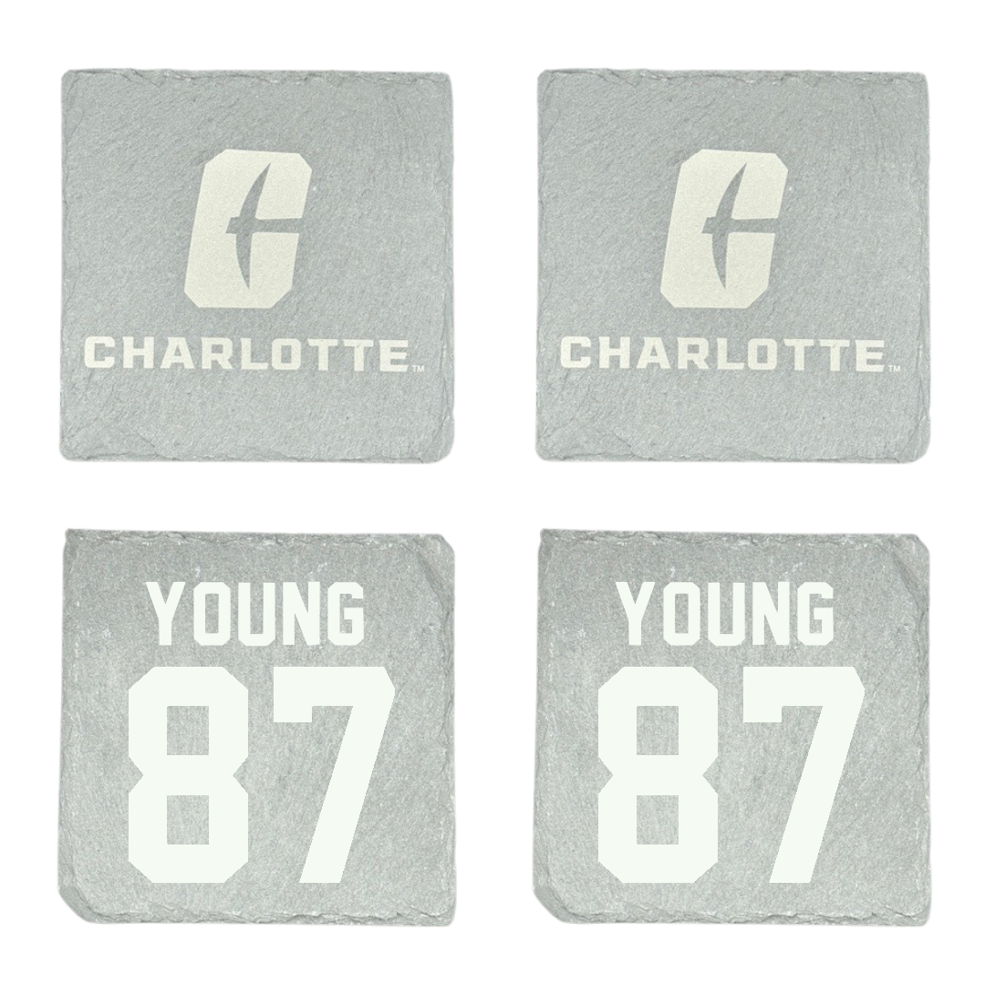 The University of North Carolina at Charlotte Football Stone Coaster (4 Pack)  - #87 Jake Young