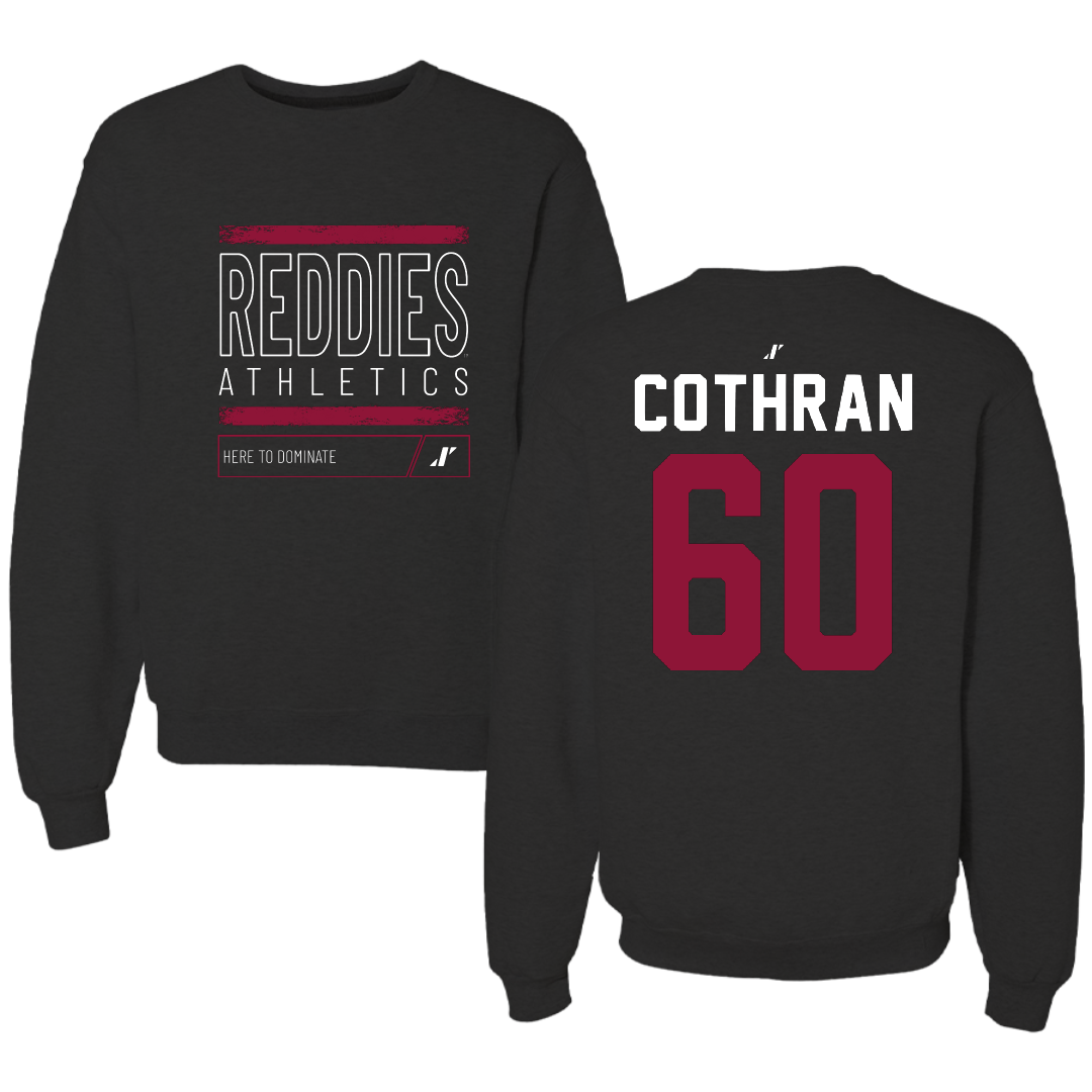 Henderson State University Football Black Dominate Crewneck - #60 Isaac Cothran