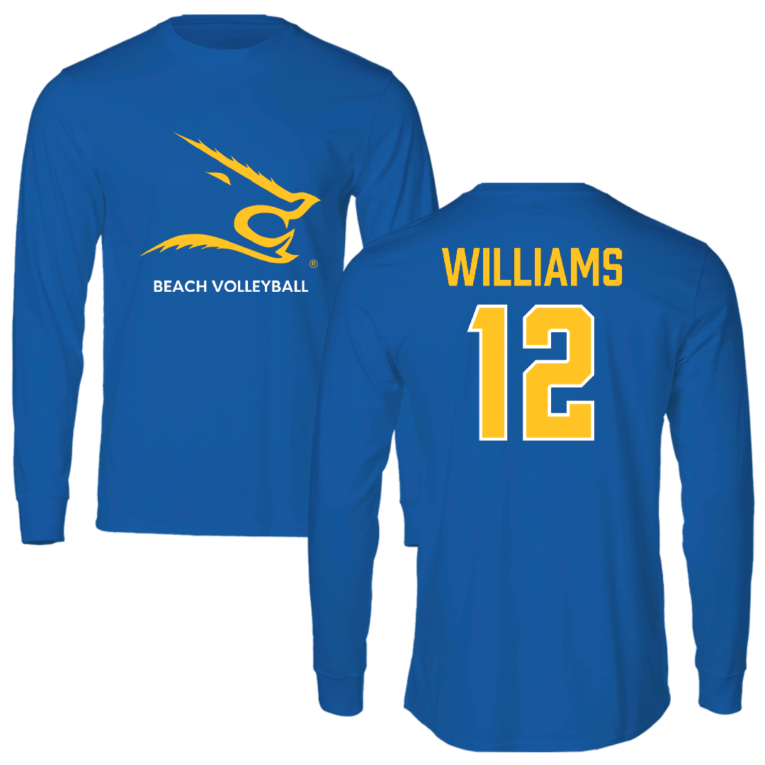 Texas A&M University-Kingsville Beach Volleyball Blue Performance Long Sleeve - #12 Elizabeth Williams