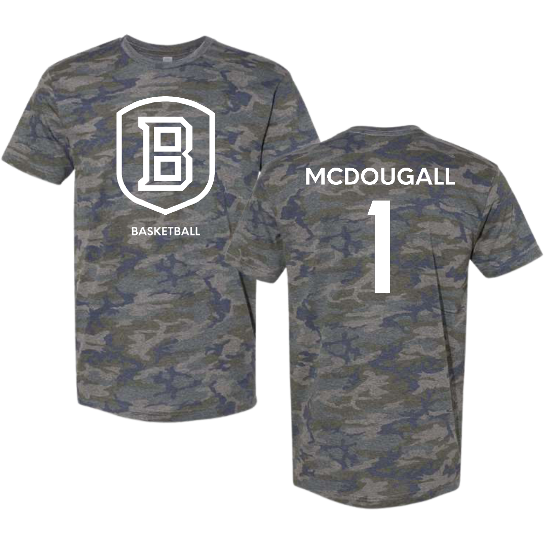 Bradley University Basketball (W) Vintage Camo Tee - #1 Claire McDougall