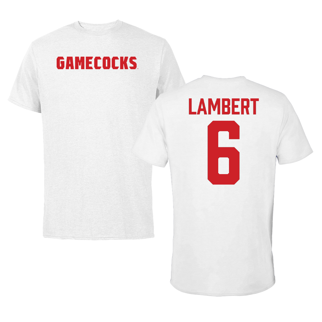 Jacksonville State University Football White Tee - #6 Carter Lambert