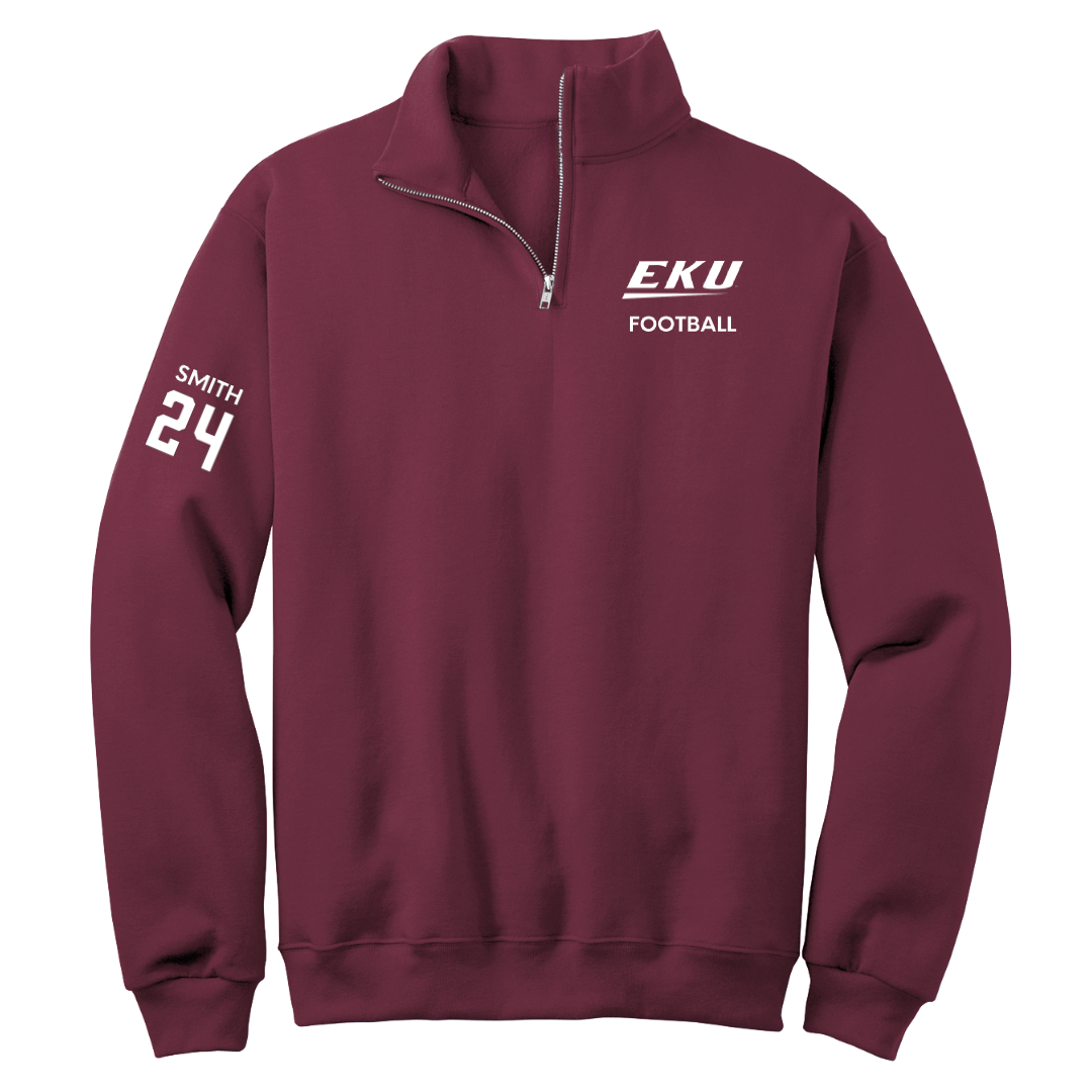 Eastern Kentucky University Football Maroon Quarter-Zip - #24 Kaden Smith