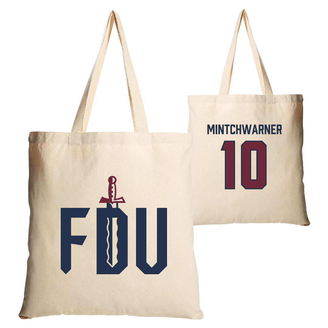 Fairleigh Dickinson University-Metropolitan Campus Lacrosse Tan Canvas Tote Bag - #10 Lane Mintchwarner