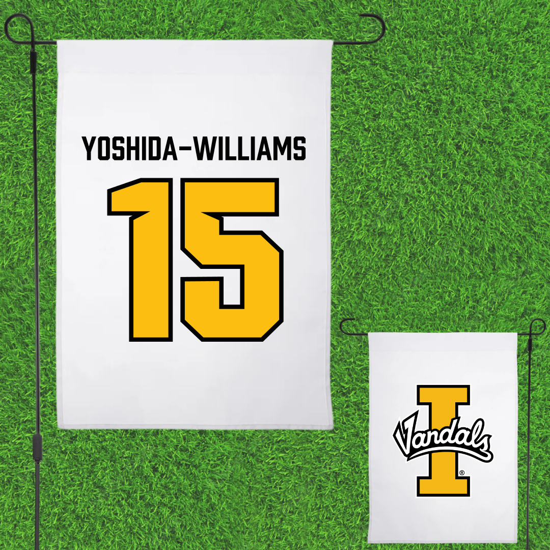 University of Idaho Soccer White Garden Flag - #15 Karli Yoshida-Williams