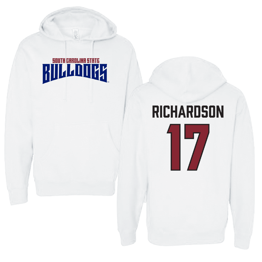 South Carolina State University Football White Classic Hoodie - #17 Malik Richardson