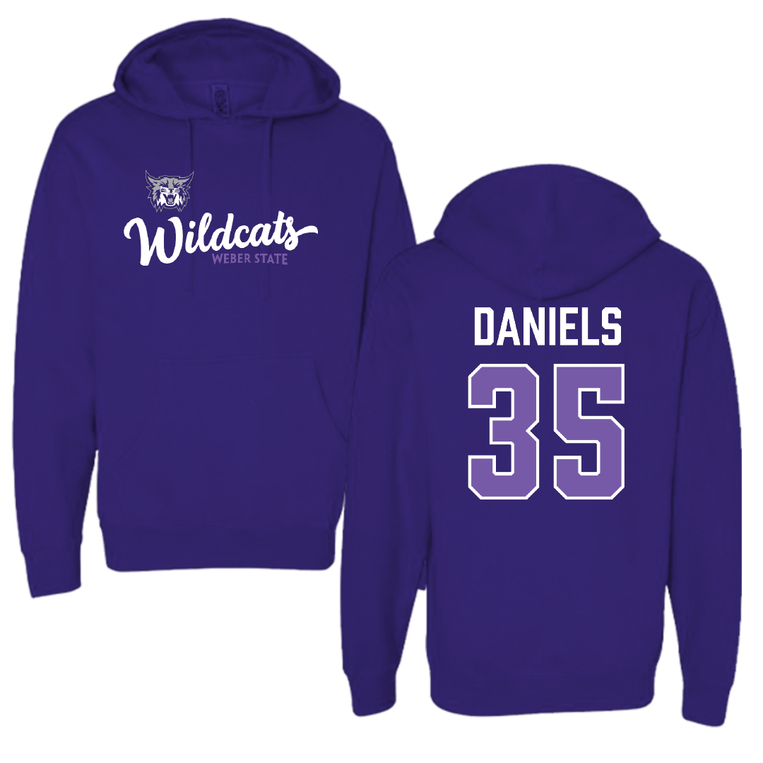Weber State University Football Purple General Hoodie - #35 Rishi Daniels