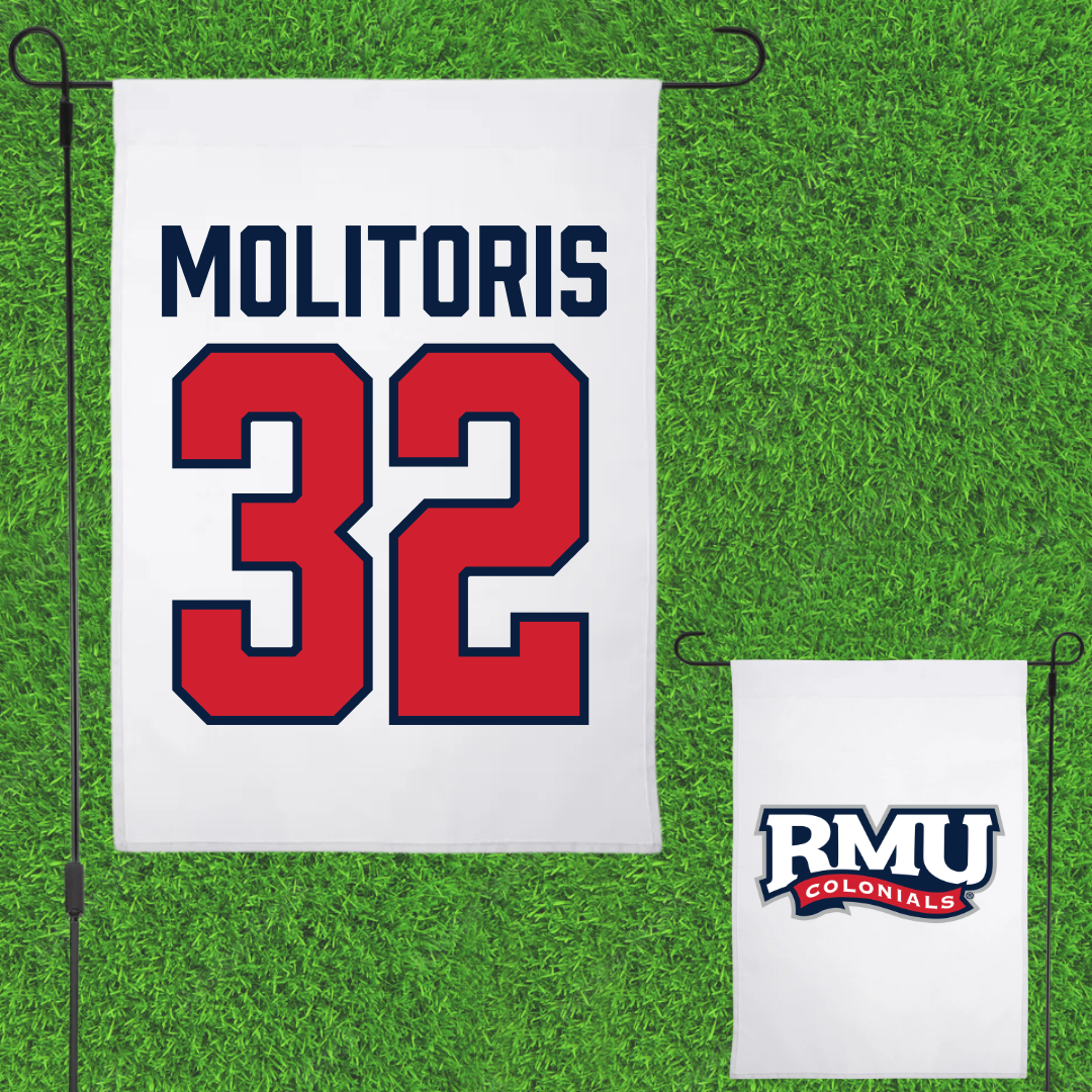 Robert Morris University Softball White Garden Flag - #32 Kaitlyn Molitoris