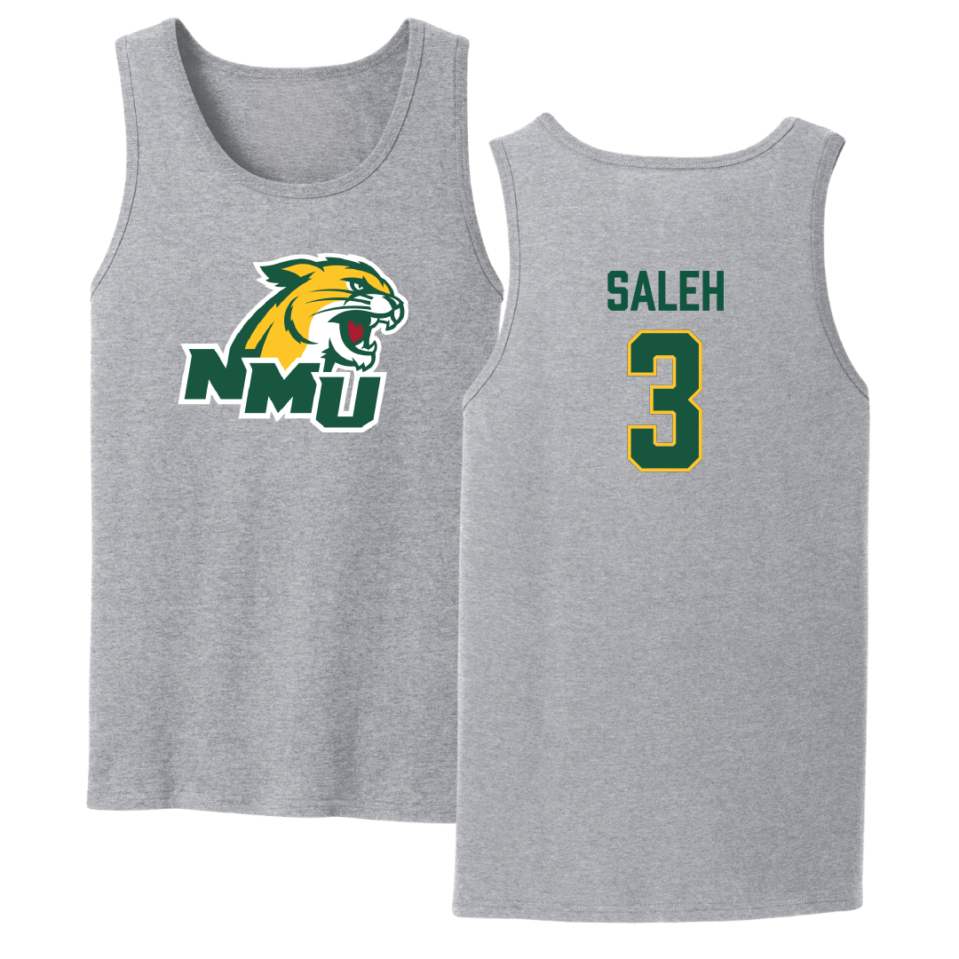 Northern Michigan University Football Sport Gray Tank Top - #3 Adam Saleh