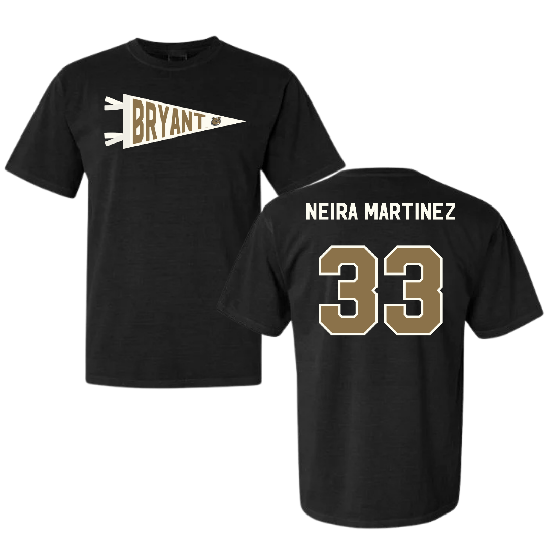 Bryant University Basketball Black Pennant Comfort Colors Tee - #33 Marta Neira Martinez