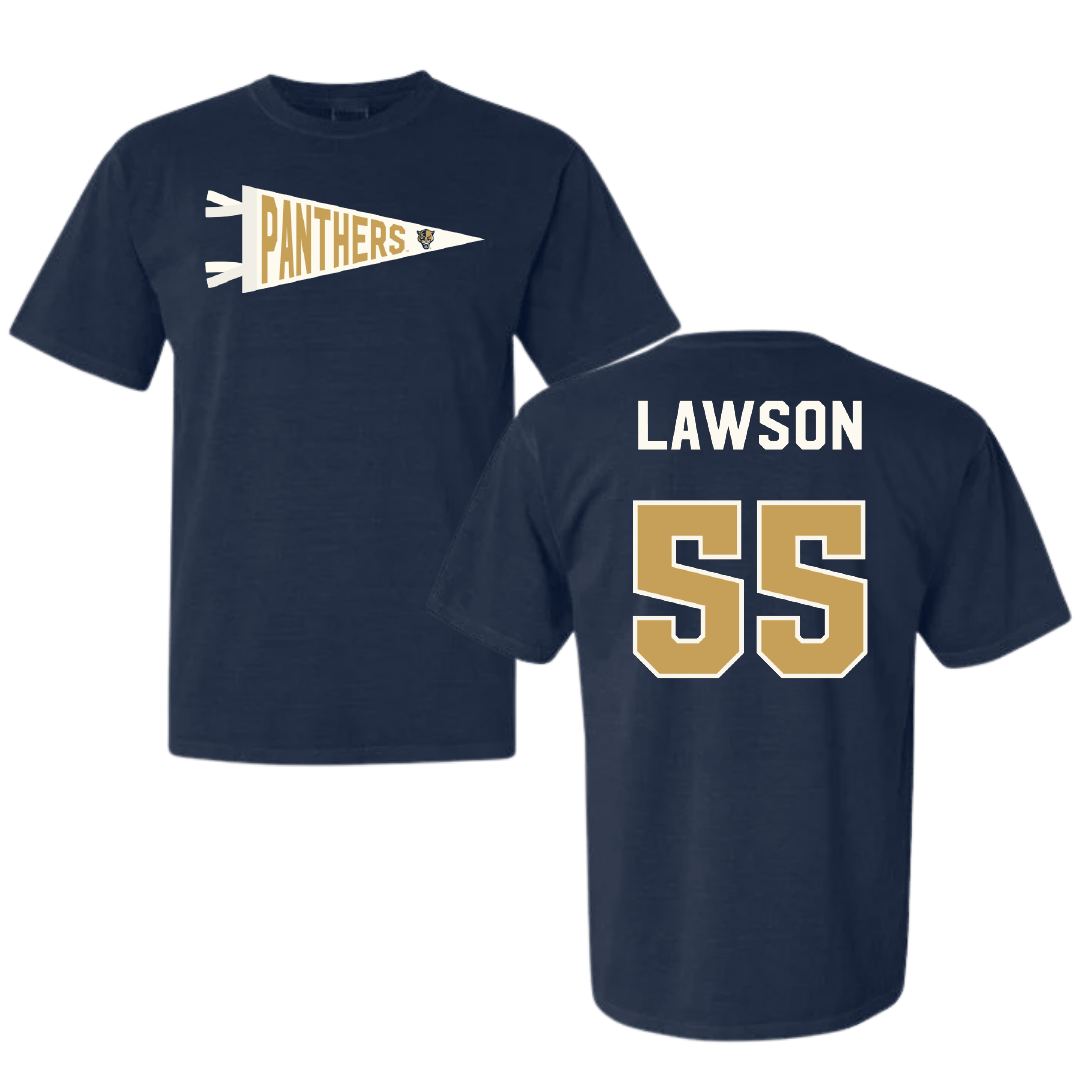 Florida International University Football Navy Pennant Comfort Colors Tee - #55 Wyatt Lawson