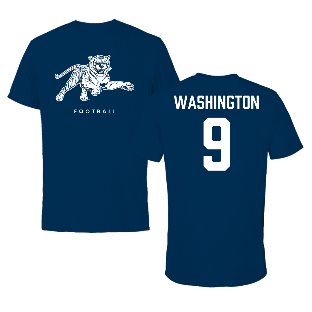 Jackson State University Football Navy Tee - #9 BJ Washington