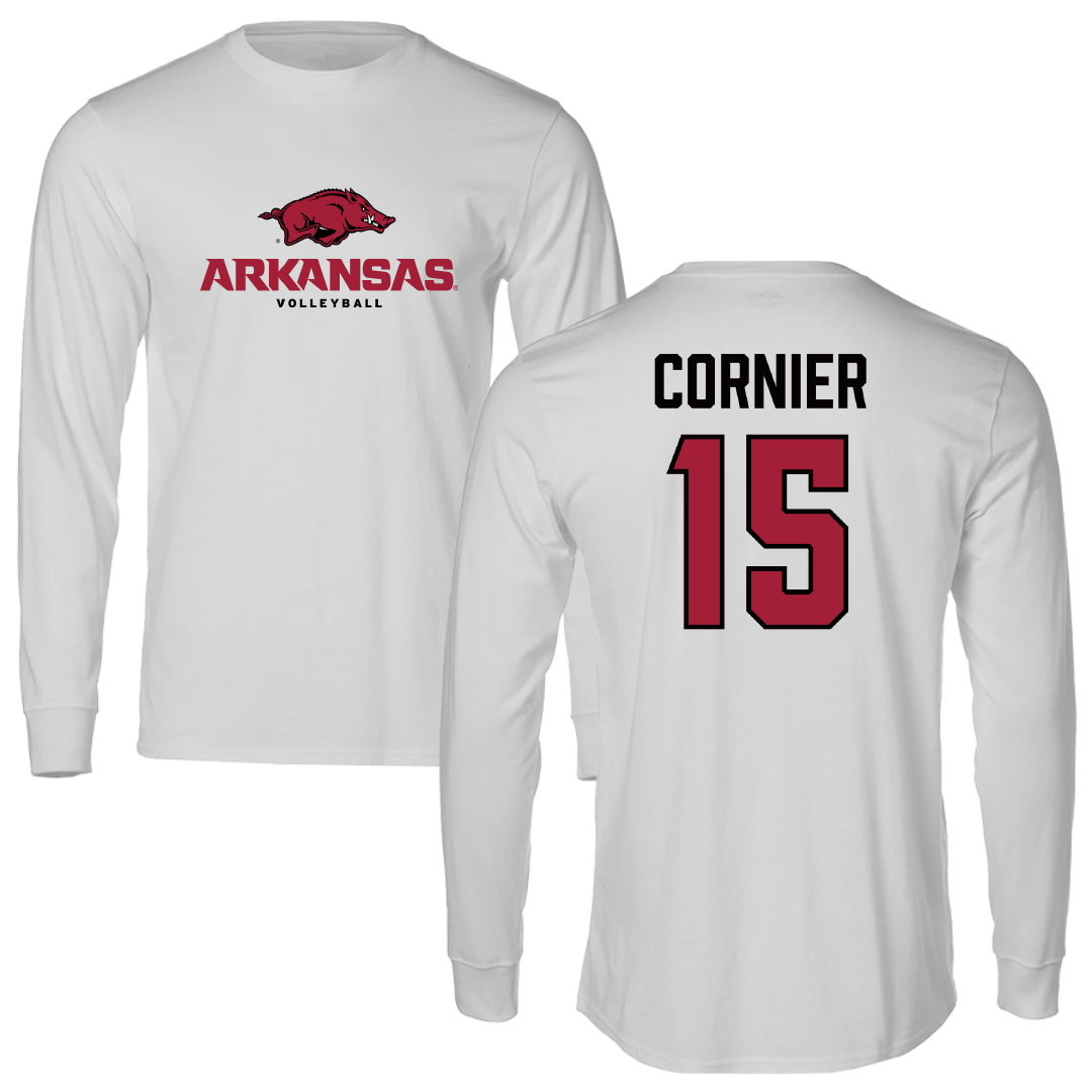 University of Arkansas Volleyball (W) Light Gray Long Sleeve - #15 Gabriela Cornier
