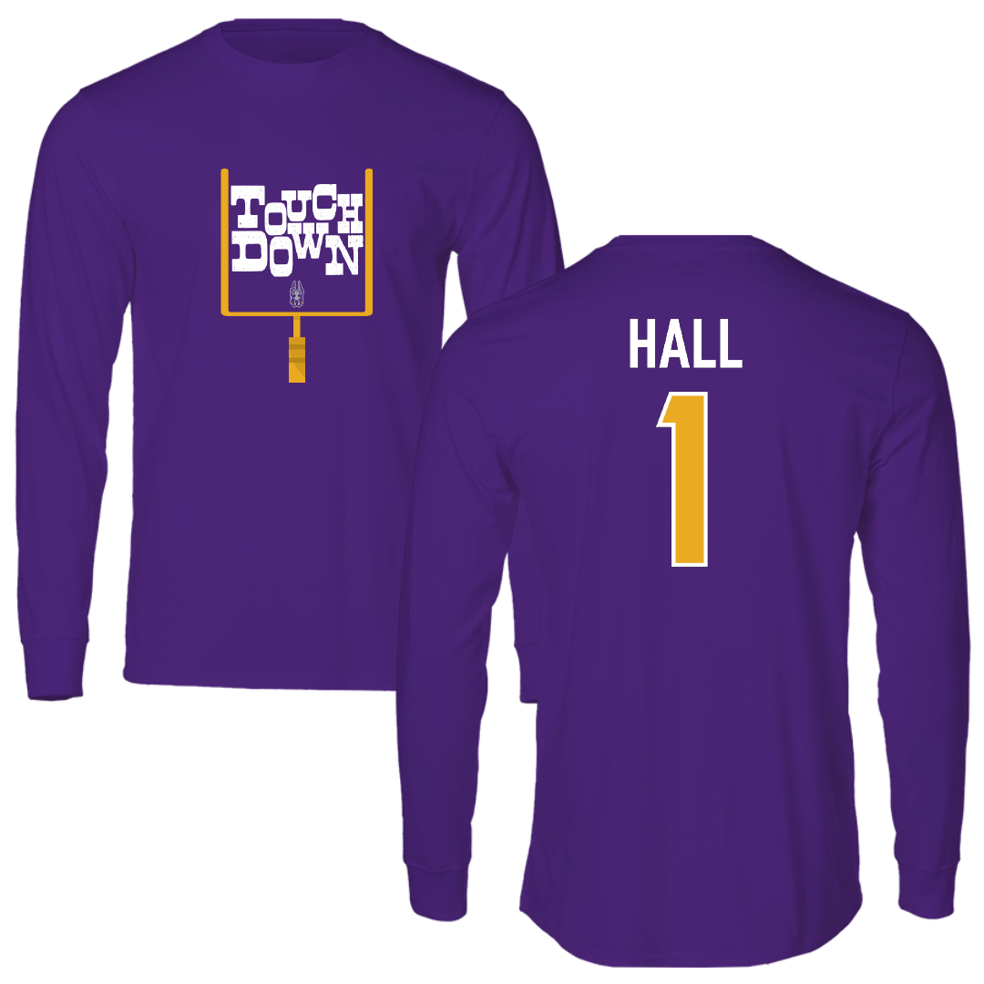 University at Albany Football Purple Touchdown Performance Long Sleeve - #1 Aamir Hall