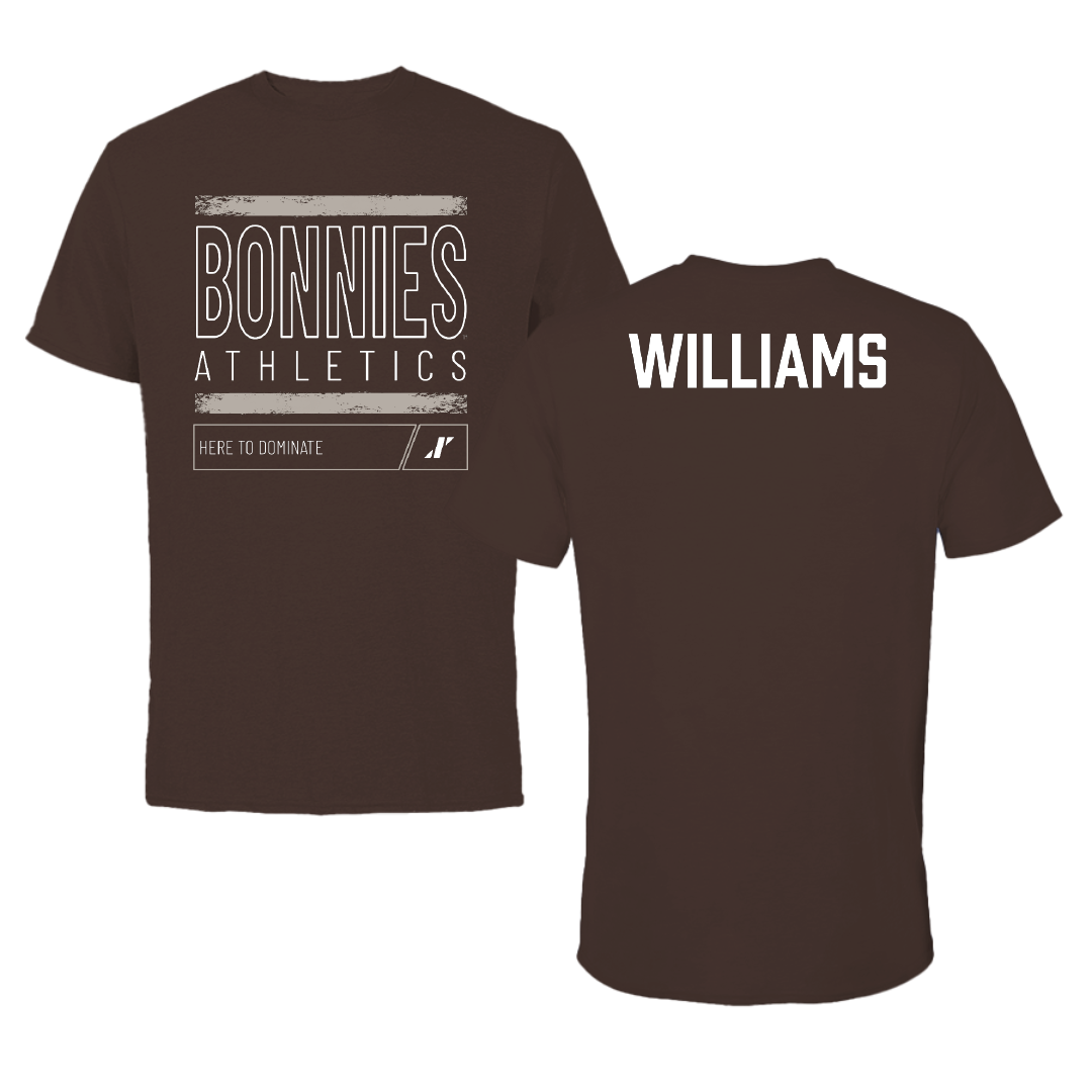 St. Bonaventure University Golf Brown Dominate Tee - Gabe Williams