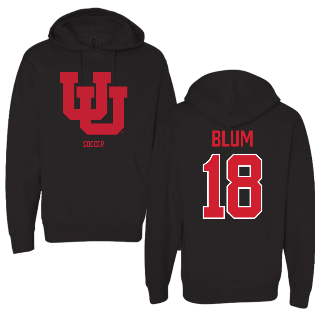 University of Utah Soccer (W) Black Block Hoodie - #18 Lilliah Blum