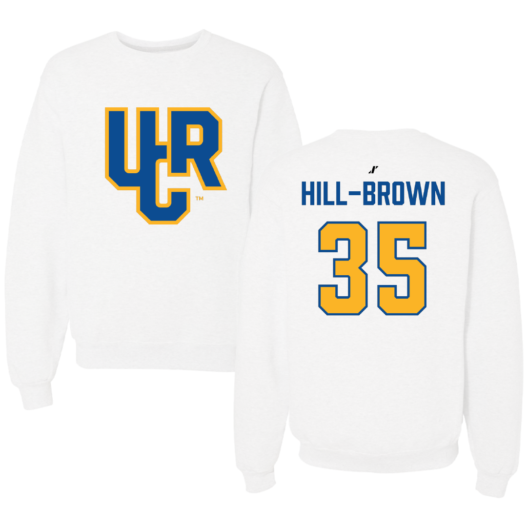 University of California-Riverside Basketball White Crewneck - #35 Tiairra Hill-Brown