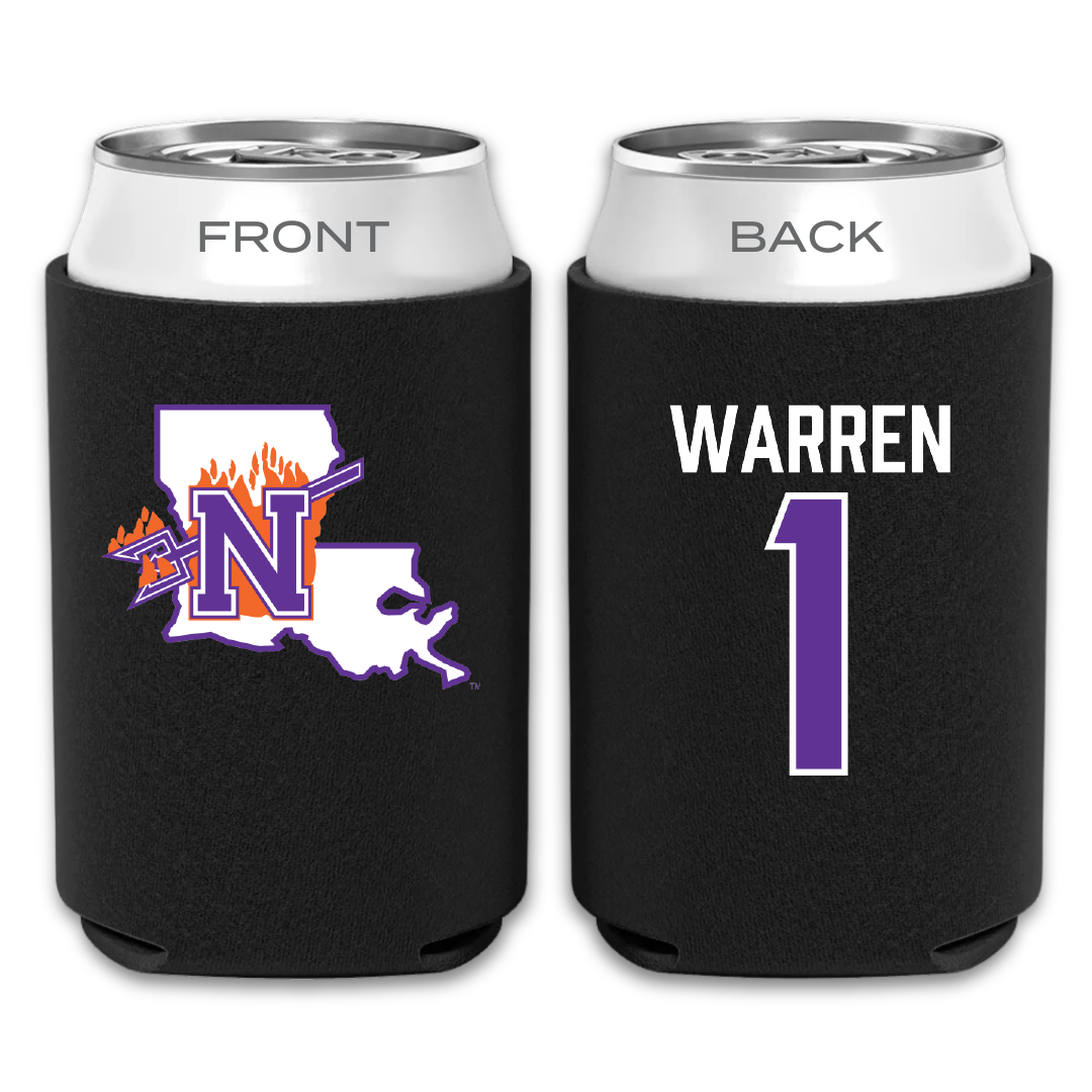 Northwestern State University Basketball Black Can Cooler - #1 JT Warren