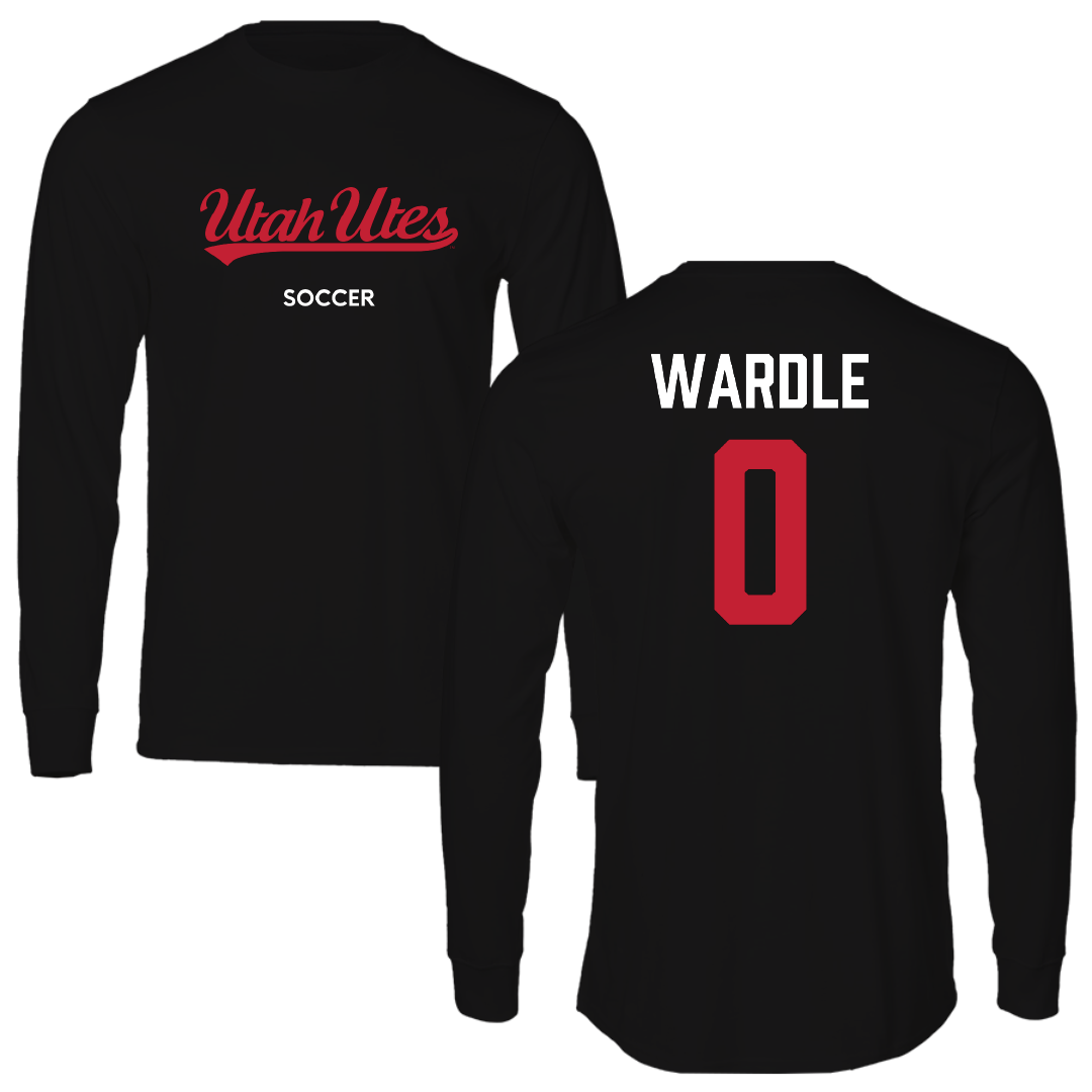 University of Utah Soccer (W) Black Utes Performance Long Sleeve - #0 Kasey Wardle