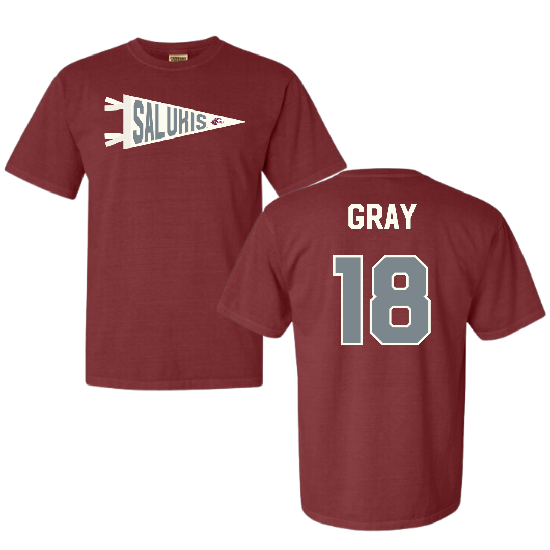 Southern Illinois University at Carbondale Baseball Maroon Pennant Comfort Colors Tee - #18 Hesston Gray