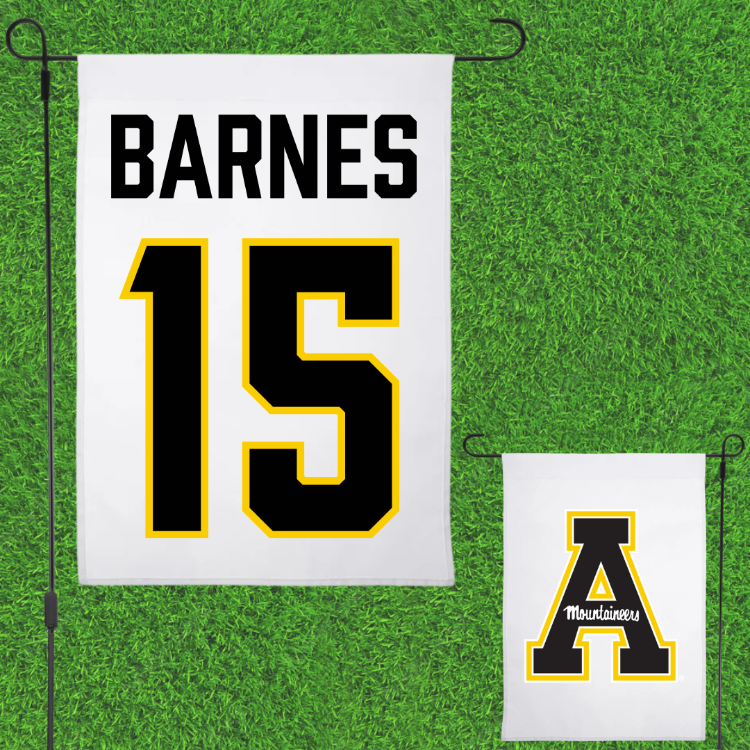 Appalachian State University Football White Garden Flag - #15 Jaden Barnes