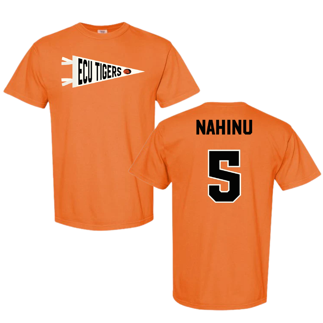 East Central University Volleyball Orange Pennant Comfort Colors Tee - #5 Angel Nahinu