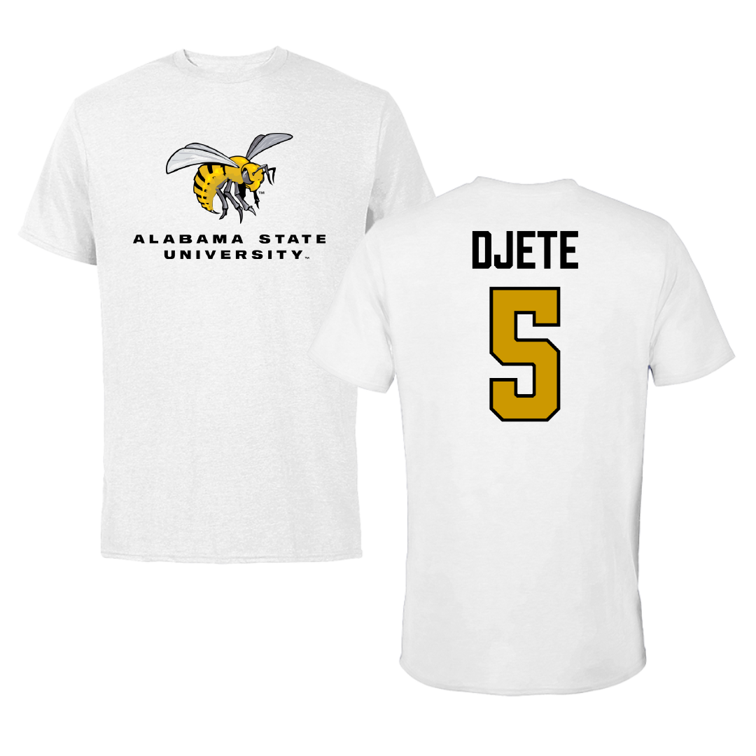 Alabama State University Football White Tee - #5 Dylan Djete