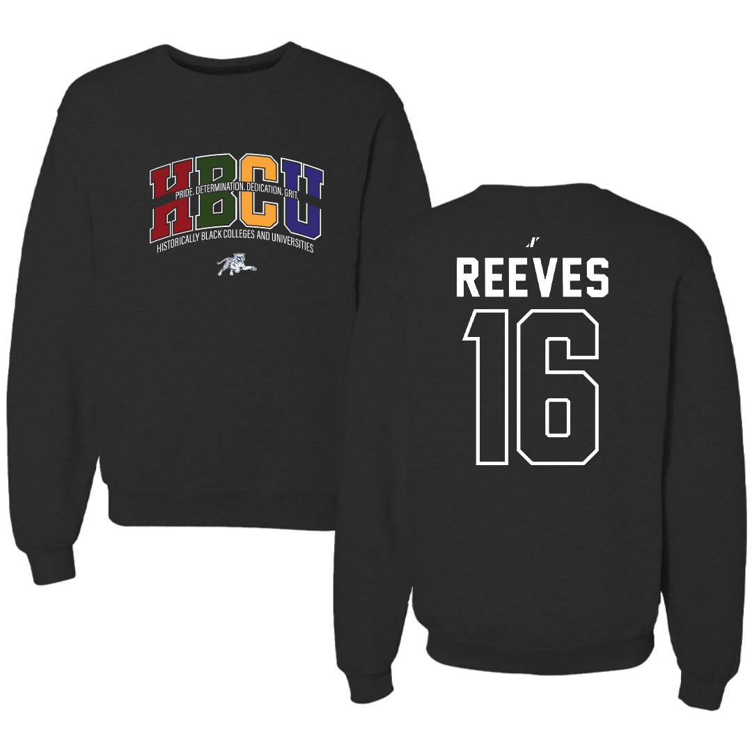 Jackson State University Volleyball Black HBCU Crewneck - #16 Maya Reeves