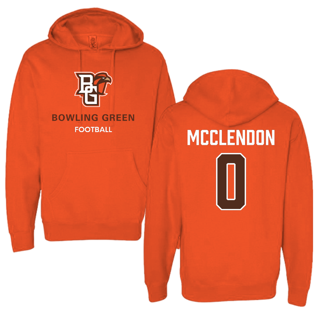 Bowling Green State University Football Orange Hoodie - #0 Darius McClendon