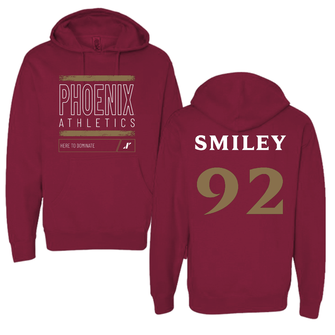 Elon University Football Maroon Dominate Hoodie - #92 Brandon Smiley