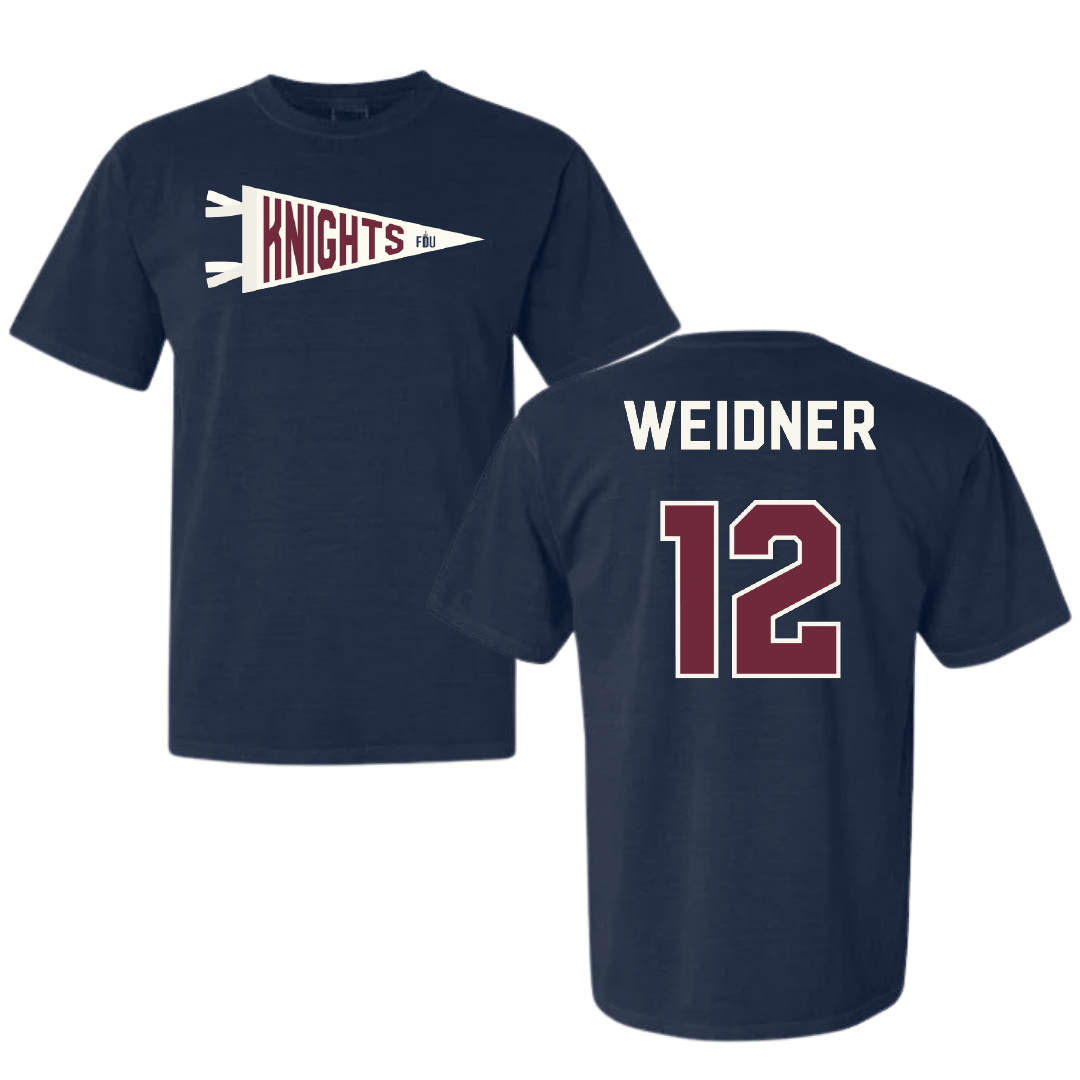 Fairleigh Dickinson University-Metropolitan Campus Lacrosse Navy Pennant Comfort Colors Tee - #12 Addie Weidner