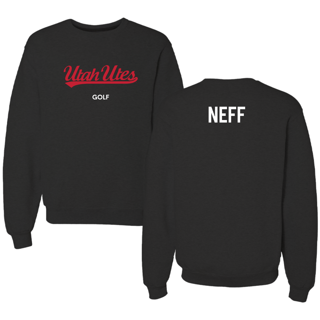 University of Utah Golf (M) Black Crewneck - Zack Neff