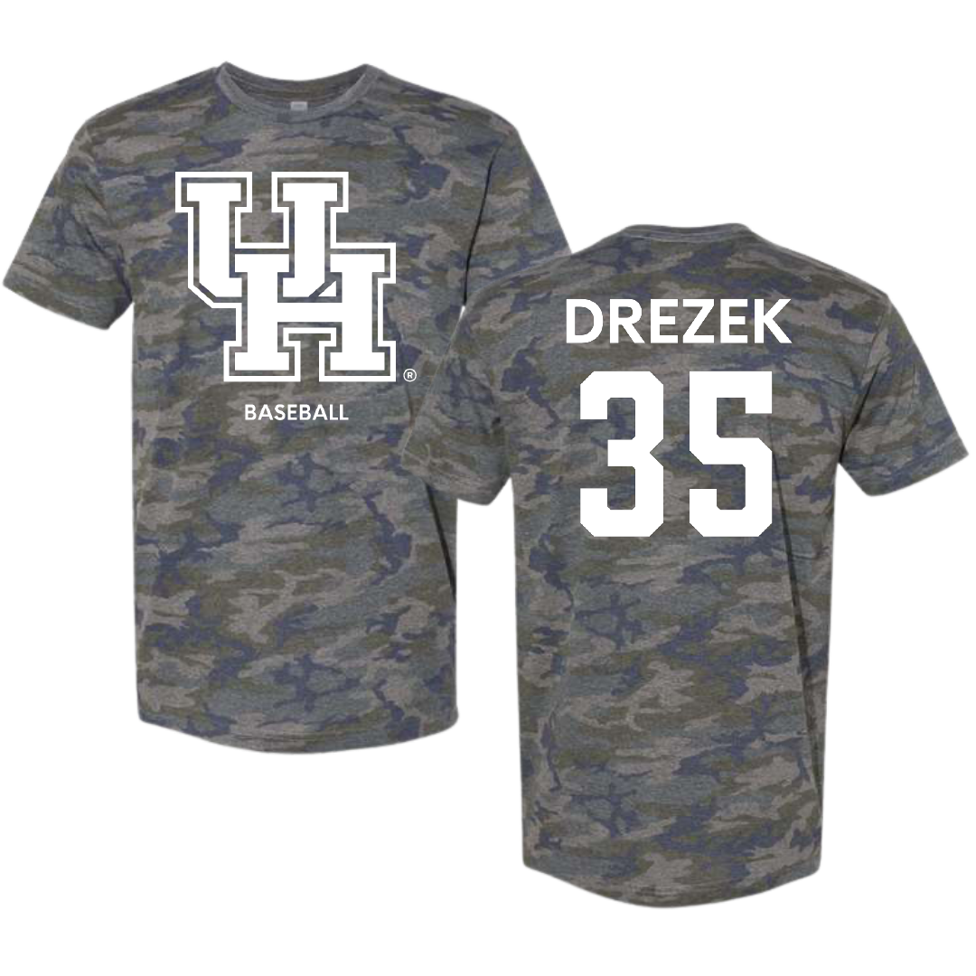 University of Houston Baseball Vintage Camo Tee - #35 Graysen Drezek