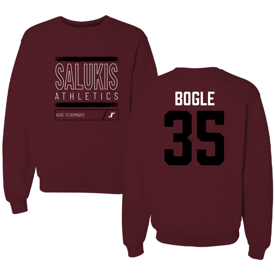 Southern Illinois University at Carbondale Football Maroon Dominate Crewneck - #35 Ben Bogle