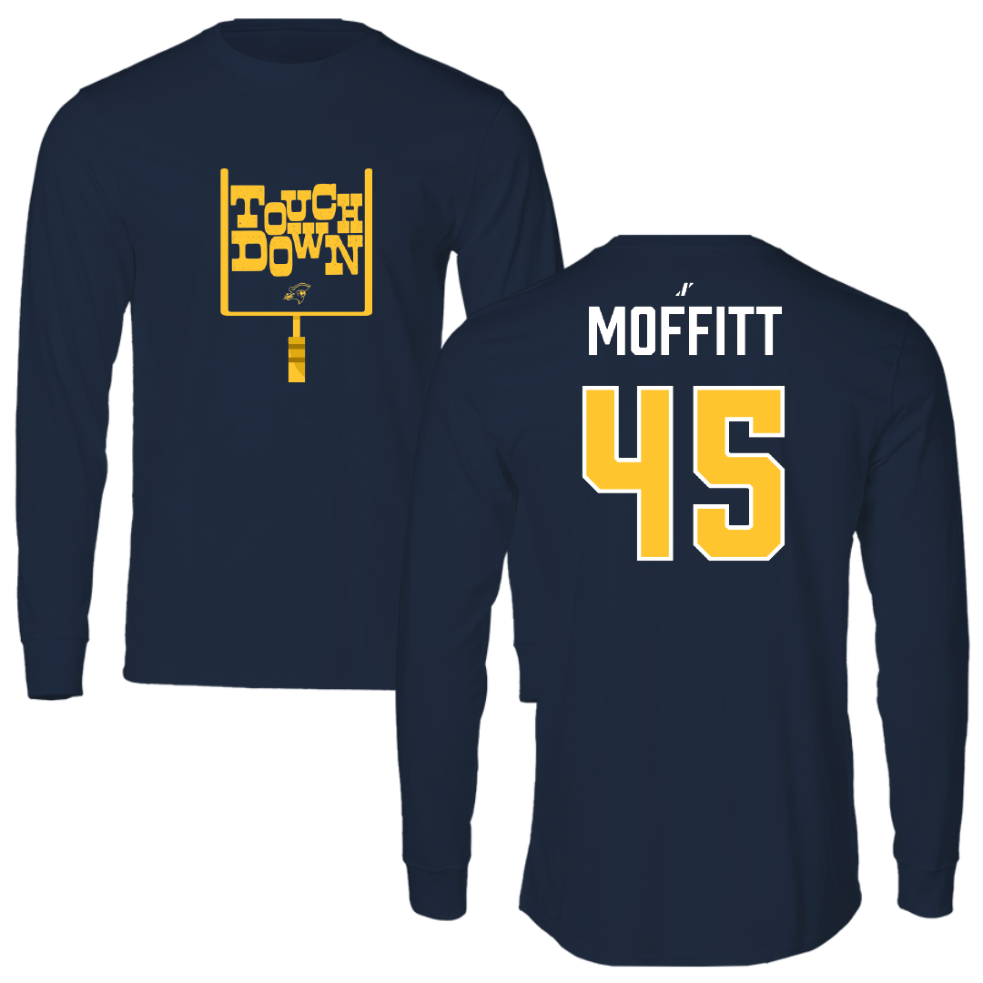 East Tennessee State University Football Navy Touchdown Performance Long Sleeve - #45 Trevor Moffitt