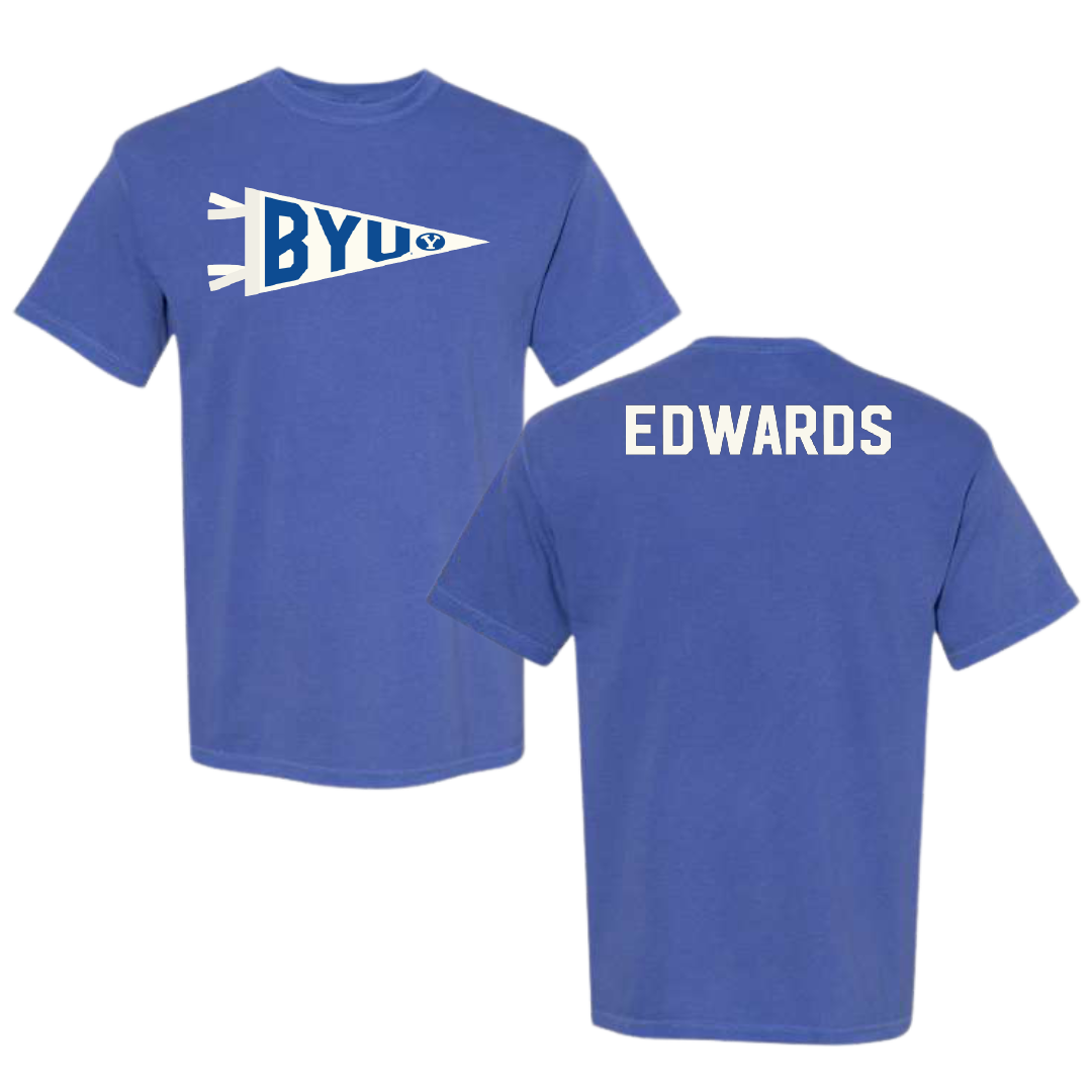 Brigham Young University Swimming & Diving Blue Pennant Comfort Colors Tee - Emerson Edwards