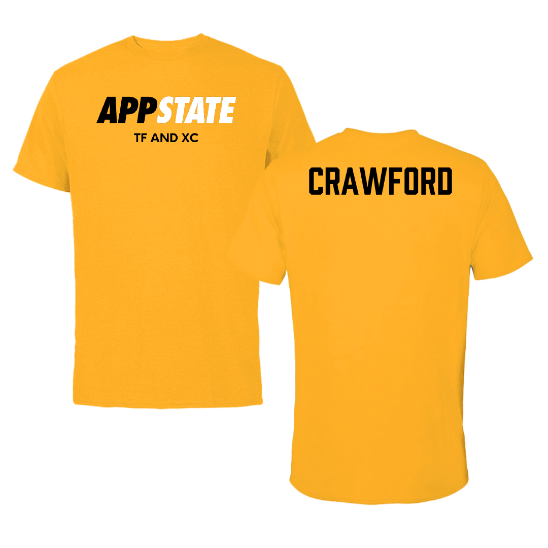 Appalachian State University TF and XC Gold Performance Tee - Deuce Crawford