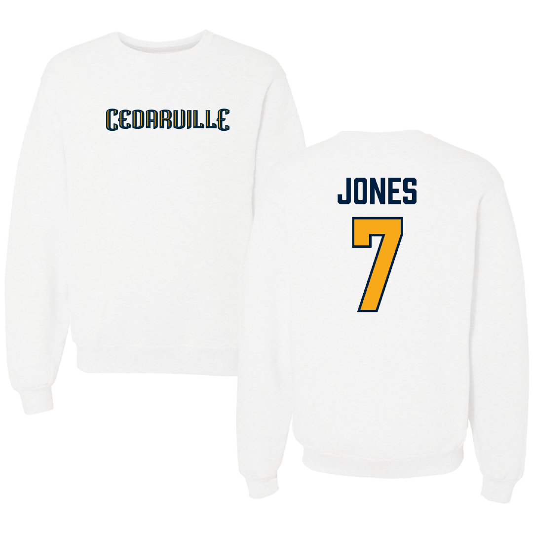 Cedarville University Softball White Crewneck - #7 Madison Jones