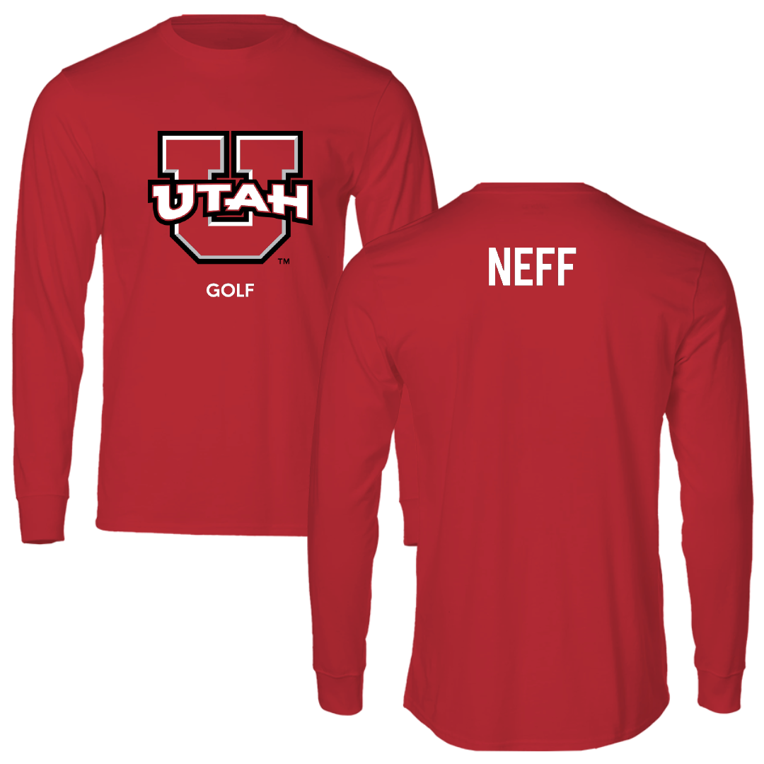 University of Utah Golf (M) Red Utes Performance Long Sleeve - Zack Neff