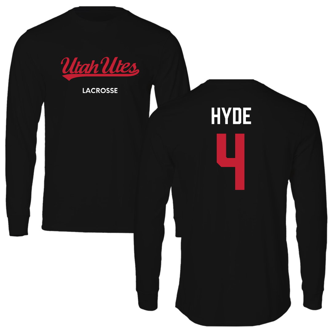 University of Utah Lacrosse (M) Black Utes Long Sleeve - #4 Jordan Hyde