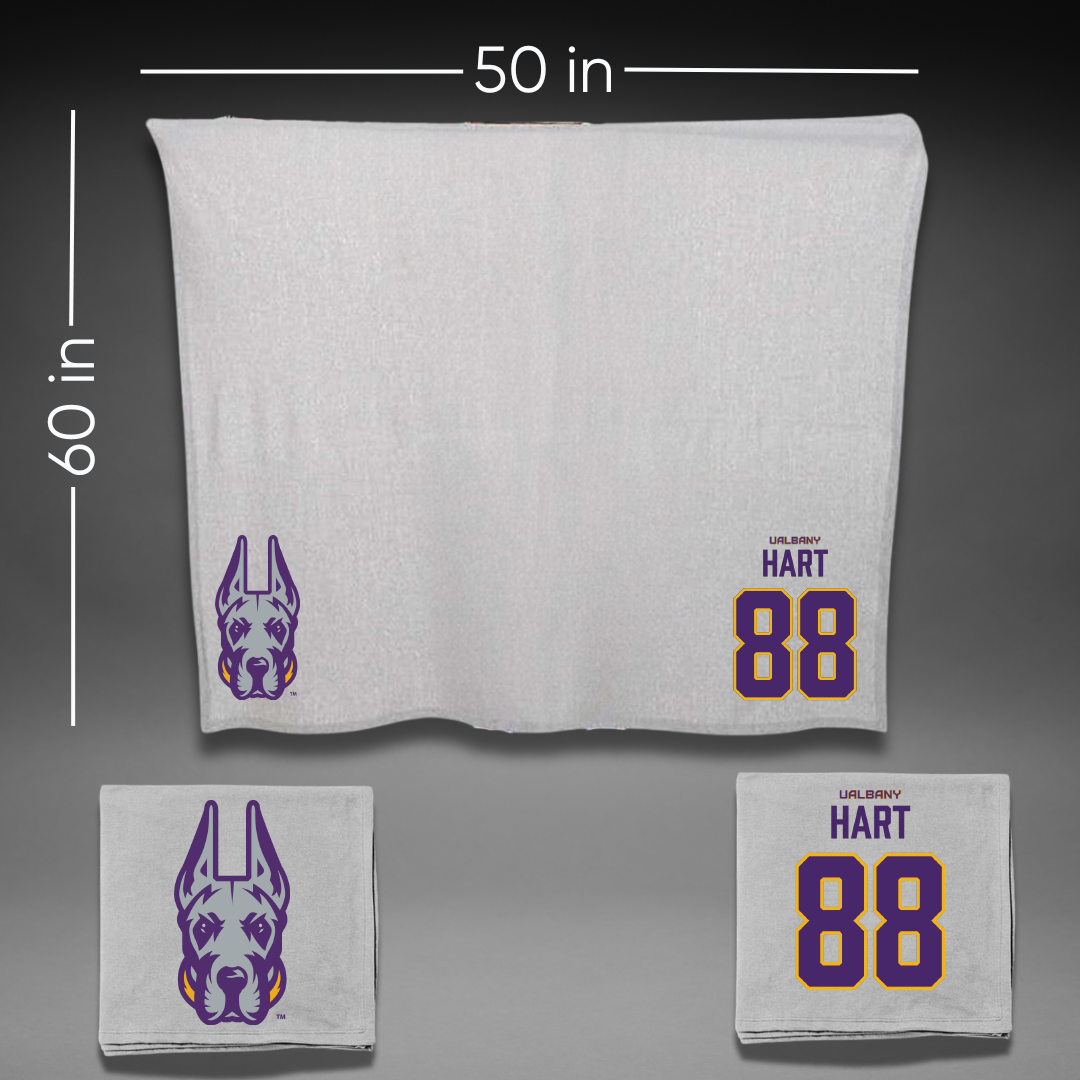 University at Albany Soccer Gray Blanket - #88 Megan Hart