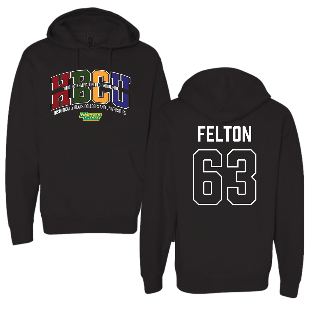 Norfolk State University Football Black HBCU Hoodie - #63 Marselle Felton