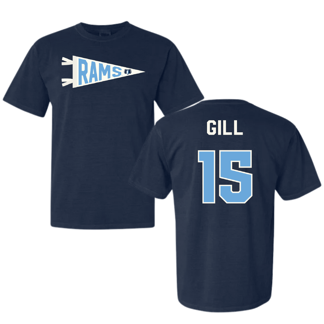 University of Rhode Island Lacrosse Navy Pennant Comfort Colors Tee - #15 Izze Gill