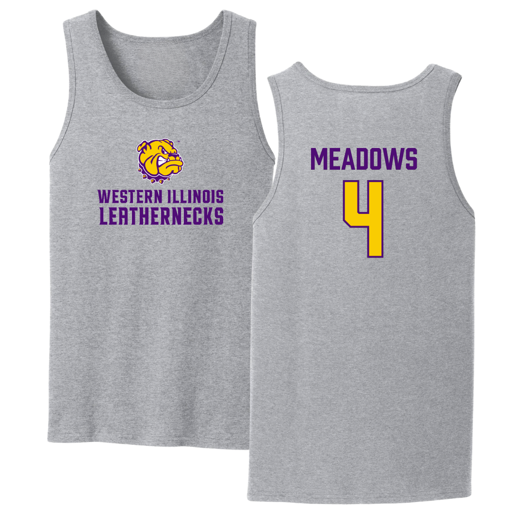 Western Illinois University Basketball Sport Gray Tank Top - #4 Allie Meadows