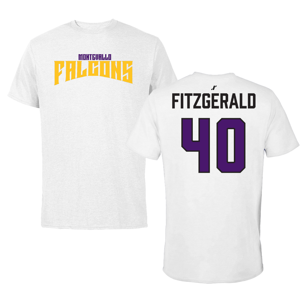 University of Montevallo Baseball White Classic Tee - #40 Jack Fitzgerald