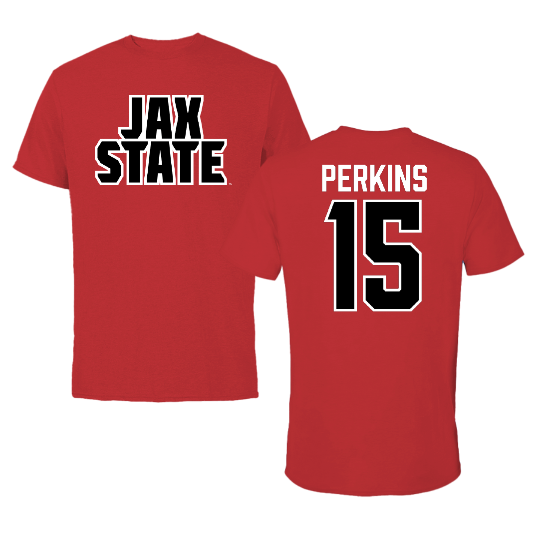Jacksonville State University Softball Red Tee - #15 Abbi Perkins