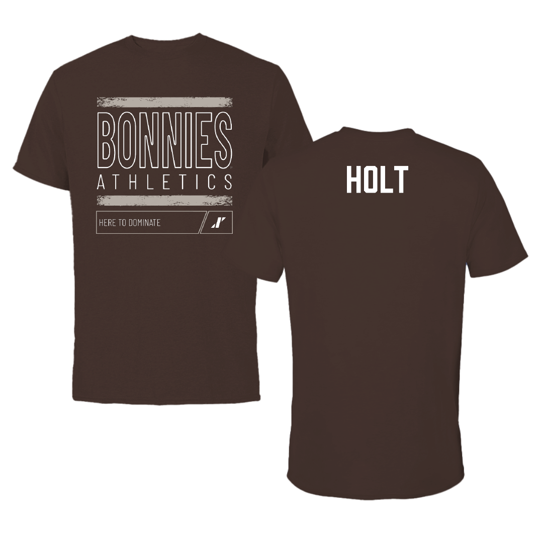 St. Bonaventure University TF and XC Brown Dominate Tee - Aiden Holt