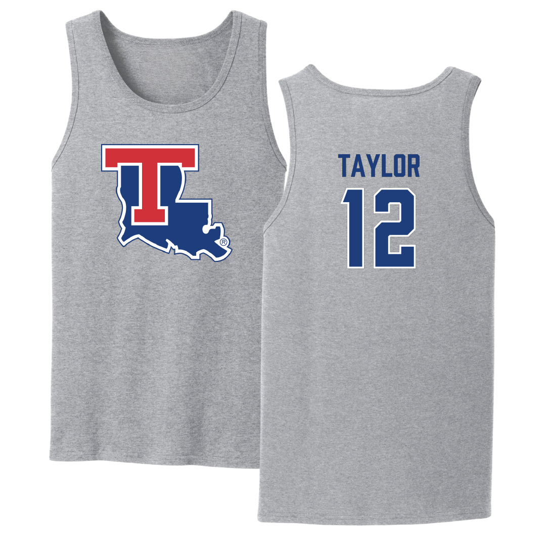 Louisiana Tech University Soccer Sport Gray Tank Top - #12 Kyra Taylor