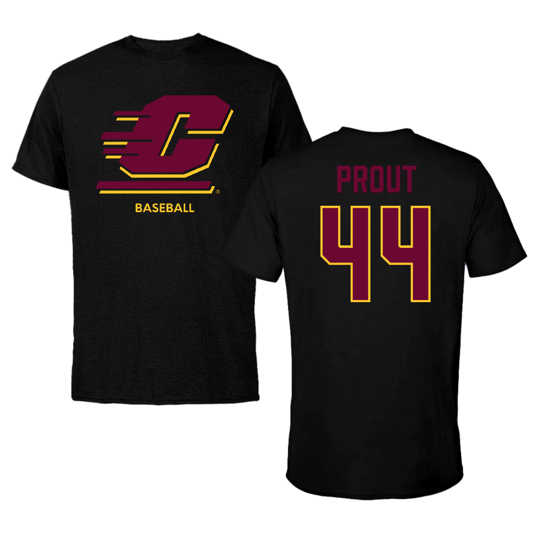 Central Michigan University Baseball Black Performance Tee - #44 Cole Prout